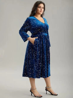Star Glitter Velvet Wrap Pocket Belted Dress 12 Star Glitter Velvet Wrap Pocket Belted Dress -Bloomchic Shop 872988933 cj