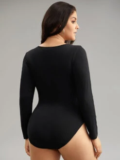 Solid Round Neck Slightly Stretchy Bodysuit 11 Solid Round Neck Slightly Stretchy Bodysuit -Bloomchic Shop 873528482 wk