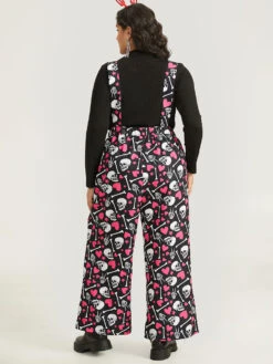 Halloween Skull &Heart Print Pocket Gathered Jumpsuit -Bloomchic Shop 875735896 gm 66462a3a 5b42 4e8f 94fb e6ce2c9e2b35