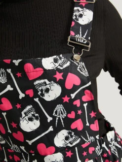 Halloween Skull &Heart Print Pocket Gathered Jumpsuit -Bloomchic Shop 876653324 sj eadde8ac a56e 4848 83c9 e8deeea9df4a
