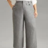 Heather Flap Detail Elastic Waist Wide Leg Pants -Bloomchic Shop 878596238 om