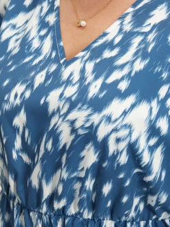 Batik Print Ruffle Sleeve Pocket Elastic Waist Jumpsuit -Bloomchic Shop 879907990 tv