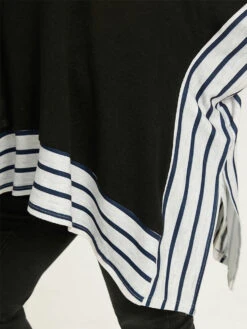 Striped Patchwork Colorblock Contrast Crew Neck Sweatshirt -Bloomchic Shop 88017500 te