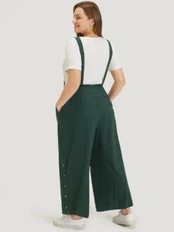 Solid Button Detail Pocket Adjustable Straps Cami Jumpsuit -Bloomchic Shop 88027563 hi