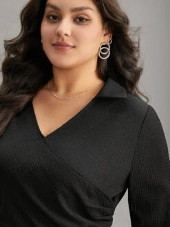 Plain Wrap Elastic Waist Texture Jacquard Blouse 12 Plain Wrap Elastic Waist Texture Jacquard Blouse -Bloomchic Shop 882618202 cg 89b12353 5990 4e80 a4ca 1ea8f8411a99