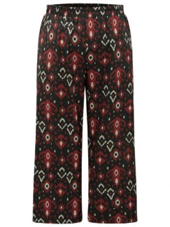 Moroccan Print Elastic Waist Wide Leg Pants 15 Moroccan Print Elastic Waist Wide Leg Pants -Bloomchic Shop 883259017 xe