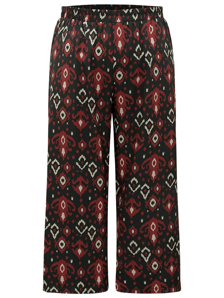 Moroccan Print Elastic Waist Wide Leg Pants 9 Moroccan Print Elastic Waist Wide Leg Pants - Image 7