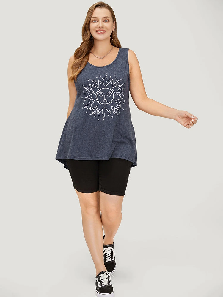 Sun Print High Low Hem Tank Top 8 Sun Print High Low Hem Tank Top - Image 6