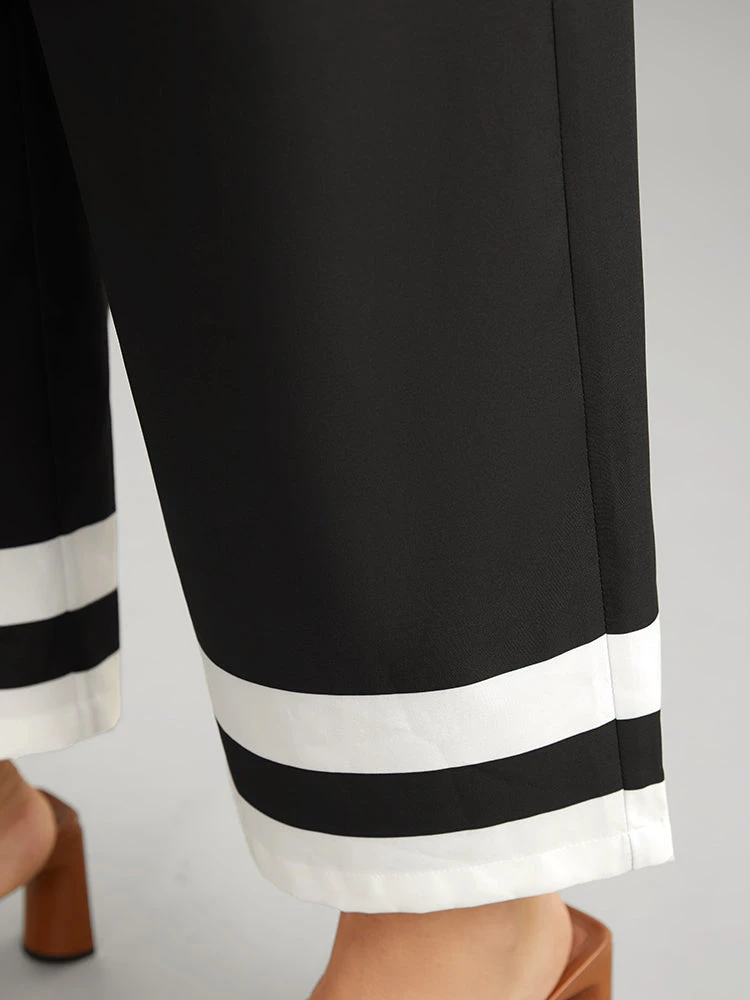 Contrast Trim Slant Pocket Elastic Waist Pants 8 Contrast Trim Slant Pocket Elastic Waist Pants - Image 6