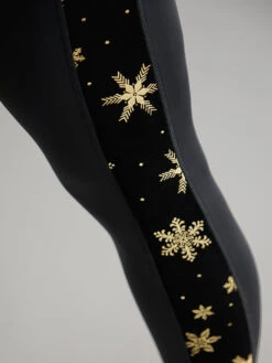 Snowflake Glitter High Rise Skinny Leggings -Bloomchic Shop 889279326 fb