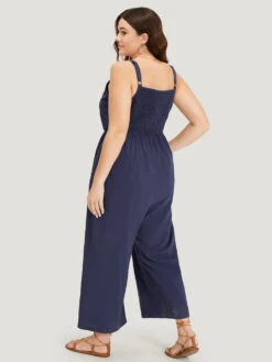 Plain Pocket Elastic Waist Ties Cami Jumpsuit 11 Plain Pocket Elastic Waist Ties Cami Jumpsuit -Bloomchic Shop 890547363 aq