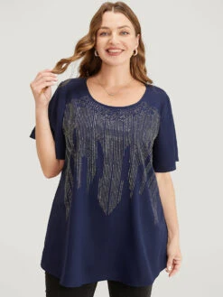 Plain Rhinestones Detail Ruffles Sleeve Blouse -Bloomchic Shop 89422190 pm