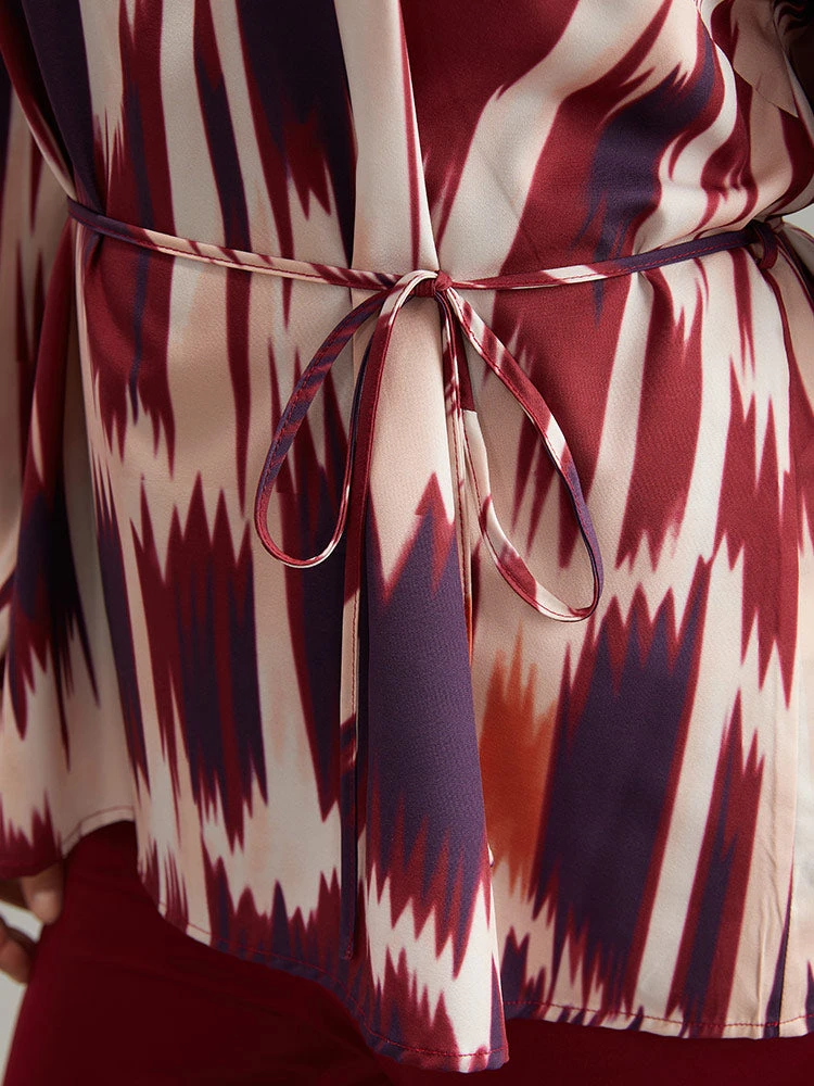 Tie Dye Print Ties Square Neck Blouse 9 Tie Dye Print Ties Square Neck Blouse - Image 7