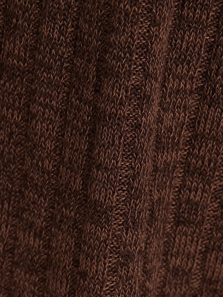 Solid Pocket Rib Knit Ruffle Hem Dress Without Belt 11 Solid Pocket Rib Knit Ruffle Hem Dress Without Belt - Image 9