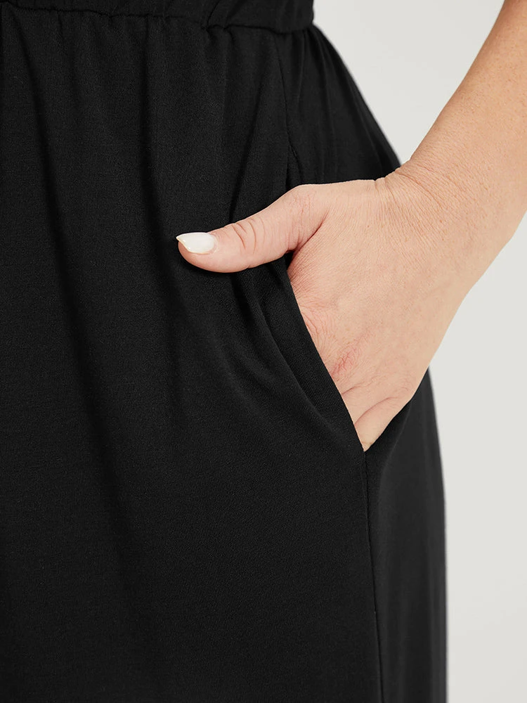 Striped Contrast V Neck Pocket Elastic Waist Jumpsuit 9 Striped Contrast V Neck Pocket Elastic Waist Jumpsuit - Image 7