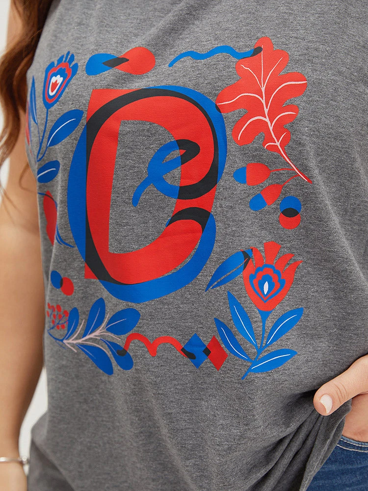 Letter & Floral Print Sleeveless Tank Top 11 Letter & Floral Print Sleeveless Tank Top - Image 9