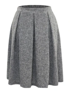 Plain Texture Pleated Pocket Cropped Skirt 19 Plain Texture Pleated Pocket Cropped Skirt -Bloomchic Shop 90486121 ed