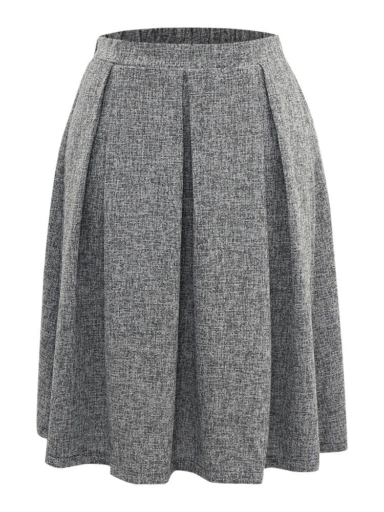 Plain Texture Pleated Pocket Cropped Skirt 11 Plain Texture Pleated Pocket Cropped Skirt - Image 9