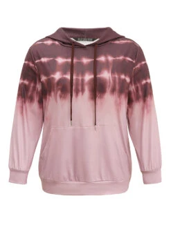 Tie Dye Kangaroo Pocket Hooded Drawstring Sweatshirt -Bloomchic Shop 905253405 jj