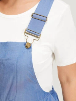 Solid Patched Pocket Gathered Overall Jumpsuit -Bloomchic Shop 906197860 uh