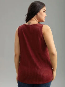 Plain Texture Square Neck Tank Top -Bloomchic Shop 906759144 xd 04a5fe17 c6db 4216 90bc 15dba774b8cc