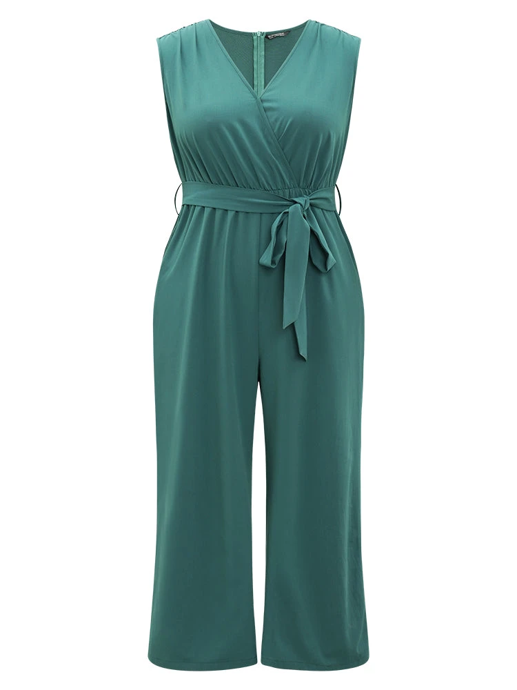 Supersoft Essentials Plain Surplice Neck Belted Jumpsuit 12 Supersoft Essentials Plain Surplice Neck Belted Jumpsuit - Image 10