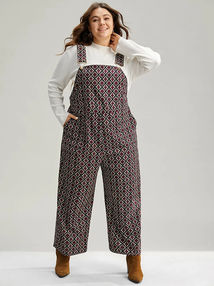 Christmas Geometric Adjustable Straps Jumpsuit 4 Christmas Geometric Adjustable Straps Jumpsuit - Image 2