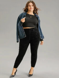 Velvet Silhouette Floral Print High Rise Leggings 9 Velvet Silhouette Floral Print High Rise Leggings -Bloomchic Shop 909171362 nt