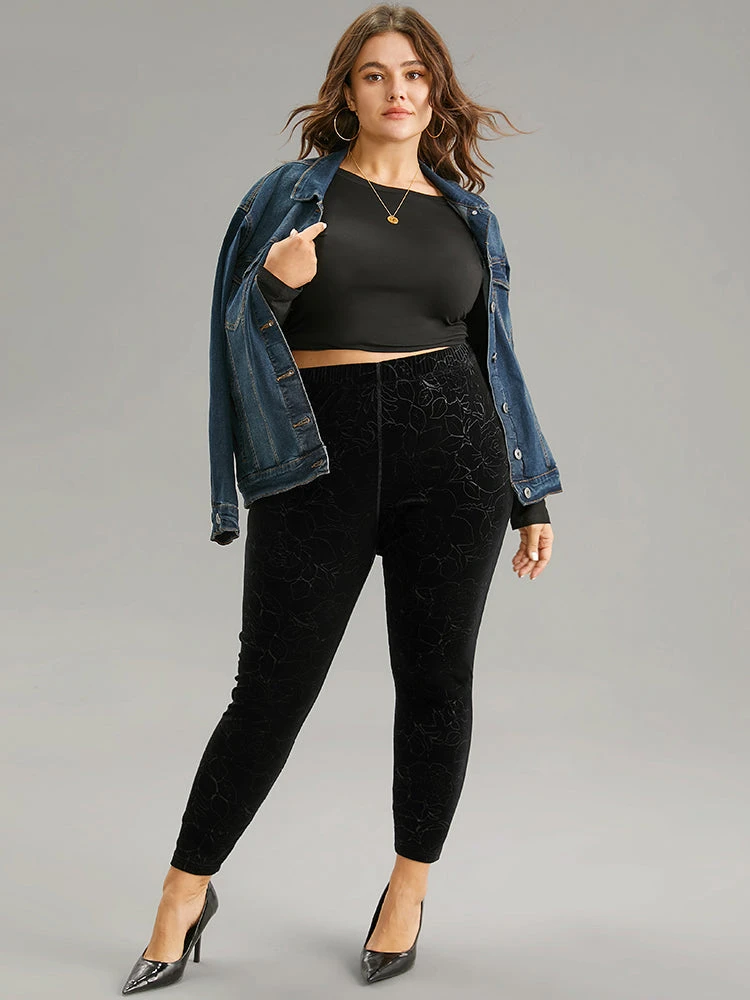 Velvet Silhouette Floral Print High Rise Leggings 5 Velvet Silhouette Floral Print High Rise Leggings - Image 3