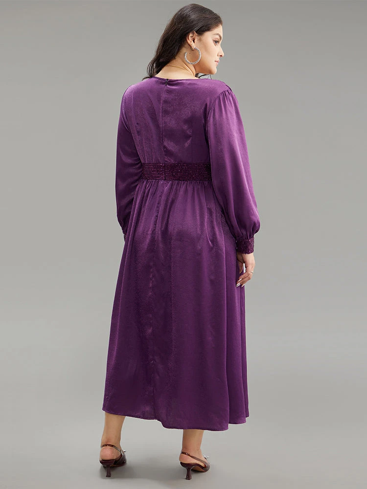 Plain Sequin Patchwork Texture Dress 4 Plain Sequin Patchwork Texture Dress - Image 3