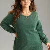 Solid Vintage Round Neck Sweatshirt -Bloomchic Shop 910045336 bg