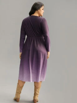 Tie Dye Button Detail Pocket Elastic Waist Dress -Bloomchic Shop 910366934 zj