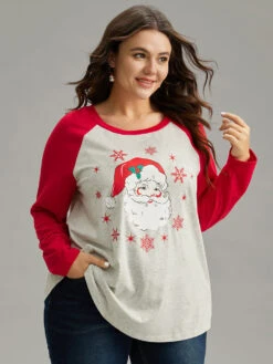 Christmas Graphic Contrast Raglan Sleeve T-shirt 19 Christmas Graphic Contrast Raglan Sleeve T-shirt -Bloomchic Shop 911634867 gi