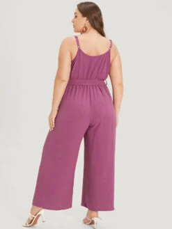 Plain Split Front Pocket Surplice Neck Belted Jumpsuit -Bloomchic Shop 912515210 qr a95be08a cb49 4f7c b07b 9f7755d20e6c