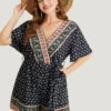 Bandana Print Wrap Ruffle Sleeve Pocket Belted Romper -Bloomchic Shop 915800628 nn ae5fe9f6 a9d4 4303 9bd4 bd97d221eb91