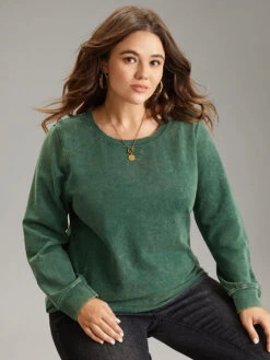Solid Vintage Round Neck Sweatshirt 10 Solid Vintage Round Neck Sweatshirt -Bloomchic Shop 917551386 pm