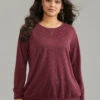 Plain Stitch Raglan Sleeve Round Neck Sweatshirt -Bloomchic Shop 918237833 ia