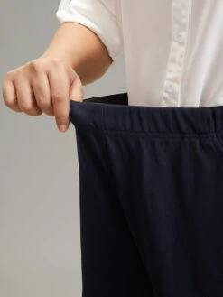 Solid Wide Leg Elastic Waist Pants -Bloomchic Shop 918374674 jh