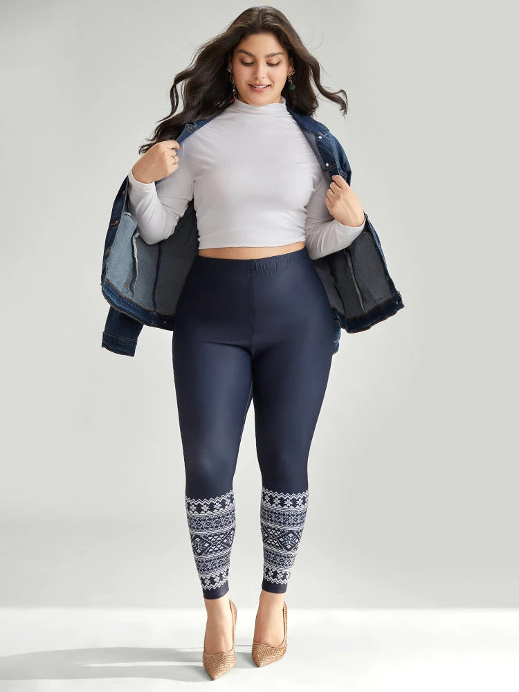 Christmas Elastic Waist Skinny Very Stretchy Leggings 5 Christmas Elastic Waist Skinny Very Stretchy Leggings - Image 3