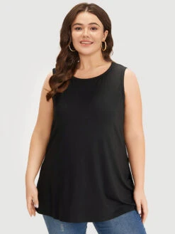 Supersoft Essentials Solid Split Side Crew Neck Tank Top -Bloomchic Shop 919863344 dp 027999be 06bd 48bc 844e b3038f6e20cf