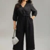 Plain Textured Belted Wrap Jumpsuit 2 Plain Textured Belted Wrap Jumpsuit -Bloomchic Shop 921469248 zt