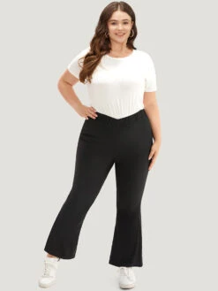Plain Plisse Flare Leg Sweatpants 10 Plain Plisse Flare Leg Sweatpants -Bloomchic Shop 924680540 fw