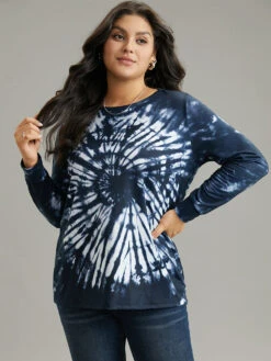 Tie Dye Long Sleeve Crew Neck Sweatshirt
