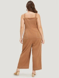 Solid Button Detail Pocket Stitch Zipper Cami Jumpsuit -Bloomchic Shop 926613601 xu 1fc807a8 8bfc 4360 a721 ad6040a8b497