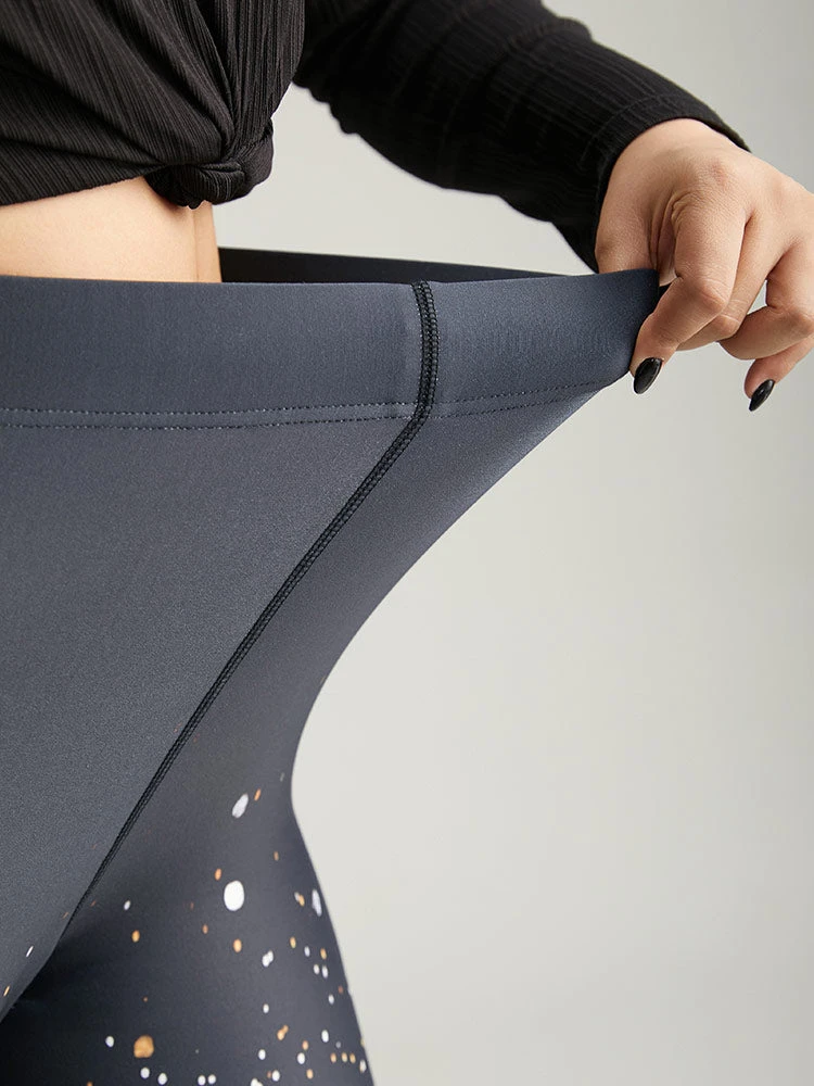 Christmas Ombre Snowflake Elastic Waist Skinny Leggings 7 Christmas Ombre Snowflake Elastic Waist Skinny Leggings - Image 5