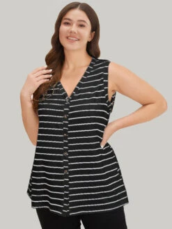 Striped Print Button Through Tank Top -Bloomchic Shop 929397442 qc 3ba0172f 91b8 4d0e b387 516e11b801fa