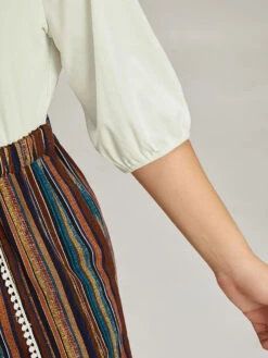 Rainbow Print Wrap Hem Pocket Button Detail Jumpsuit -Bloomchic Shop 930073164 wz