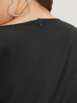 Plain Pocket Flounce Sleeve Elastic Waist Ties Jumpsuit 18 Plain Pocket Flounce Sleeve Elastic Waist Ties Jumpsuit -Bloomchic Shop 930725152 zq