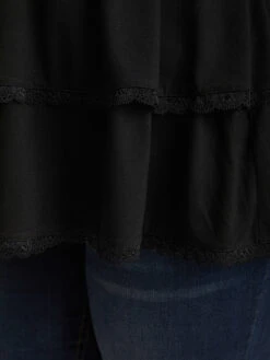 Solid Frill Trim Shirred Lace Ruffle Layered Tank Top 16 Solid Frill Trim Shirred Lace Ruffle Layered Tank Top -Bloomchic Shop 931774910 uu