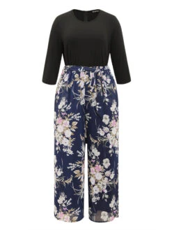 Floral Patchwork Belted Jumpsuit -Bloomchic Shop 932941363 me 9b904e71 e8ac 4697 96e7 1ffc481ef81e